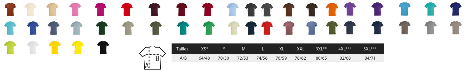 couleurs t-shirt flocage